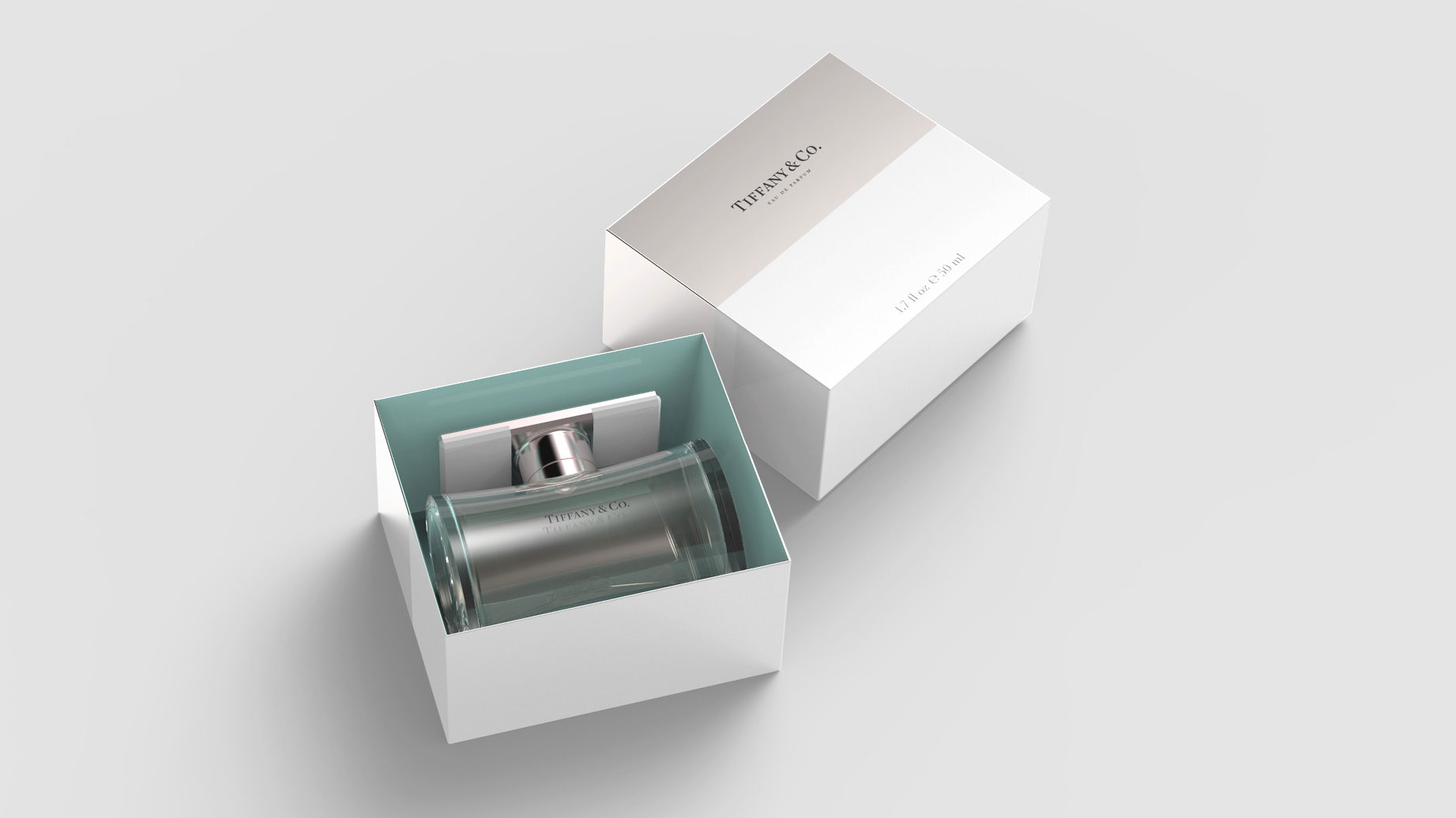 Tiffany and Co. Fragrance, Bottle Concept, Top View and Packaging, Product and Packaging Design